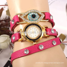 Korean personalized leather strap peacock eye shape diamond ladies watch bracelet quartz watches student table wholesale BWL019